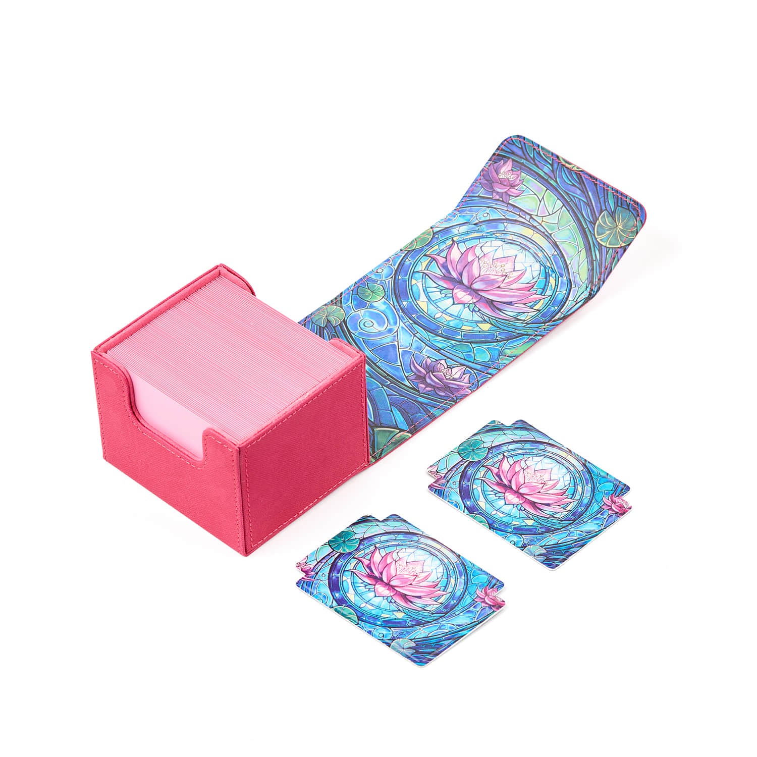 Pink Blossom Grace Stained Glass Radiant 100+ Deck Box DELUXE